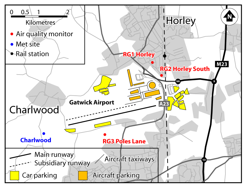 Gatwick legend map